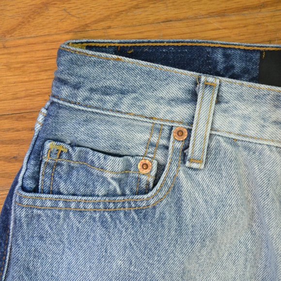 Two Toned Denim Shorts - Picture 2 of 4